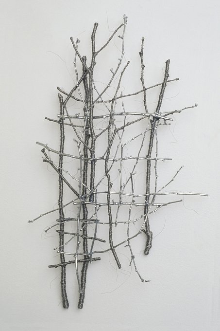 What Has Been May Be,chromed twigs, stainless steel wire wrapped around twigs